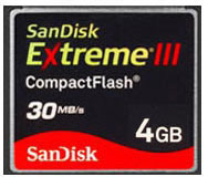 Sandisk Extreme III CompactFlash 4 GB (PIXPN509835) Sandisk Extreme III CompactFlash 4 GB (PIXPN509835)